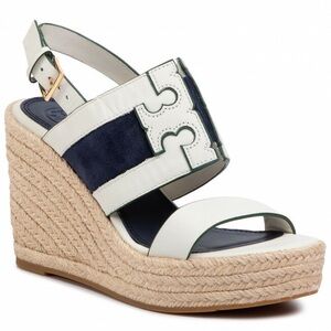 Tory Burch Ines Leather Platform Slingback Wedges
